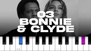 Jay-Z ft Beyoncé - 03 Bonnie & Clyde  (piano tutorial)