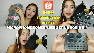 SUBUKAN NATIN ANG BM-800 CONDENSER MICROPHONE SET FROM SHOPEE! (UNBOXING&TRY-ON) |Claudiee101
