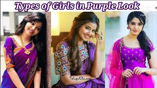 Types of Girls in Purple Look💜💜based on Monthwise|Actress in Purple look💜|Which Month you BORN 👇👇🥰