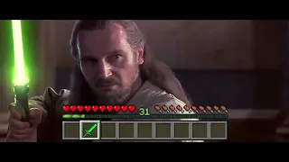 Obi Wan & Qui Gon Jinn vs Darth Maul with Minecraft Sounds