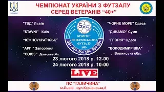 Чемпіонат України з футзалу.Ветерани 40+:"АРПІ" Запоріжжя - "Глорія" Одеса 19-50  LIVE