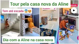 TOUR PELA CASA NOVA DA ALINE 🏠 É MUITO LINDA 😍 LAVANDO LOUÇA+ORGANIZANDO O ARMÁRIO