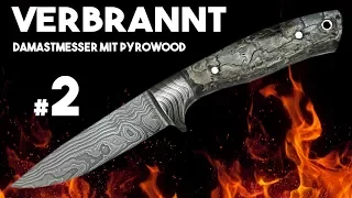 Damast Jagdmesser (Teil 2) integral - Pyrowood Griffgestaltung