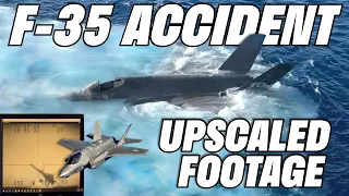 F-35  CRASH On The Vinson | Upscaled & Enhanced Slow Motion | F-35C Lightning II Strike Fighter