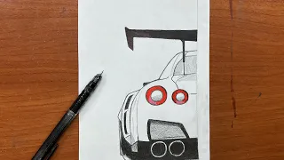 How to draw a super ( GTr )  car step-by-step | Easy to draw