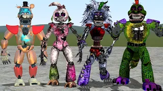 NEW ALL NIGHTMARE GLAMROCK ANIMATRONICS!! NIGHTMARE ROXY, MONTY, FREDDY, AND CHICA In Garry's Mod!!