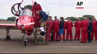 Prince George joins parents at military air show