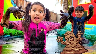 Eric and Ellie Muddy Pool Adventure!