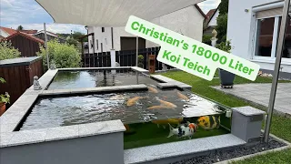 Christian’s 18000 Liter Koi Teich mit herrlicher Flachzone & teils 25 jährigen Koi!