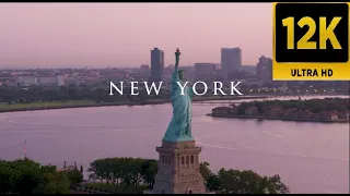 New York in a minute! FLYING OVER NEW YORK (12K UHD) Relaxing Music With Beautiful Natural Landscape