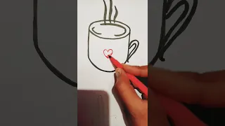 coffee cup art #shorts #drawing #kidsdrawing #video #kidsentertainment #coffee #cupdrawing