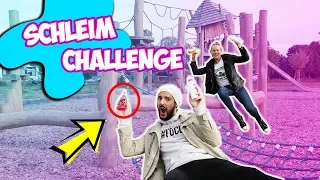 SCHLEIM ZUTATEN FINDEN auf dem SPIELPLATZ | DIY Flaschen Slime Challenge mit Kaan & Kathi |Spiel mit