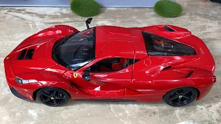 MUST SEE!!! LA FERRARI RACE V12 METALLIC RED 1/18 DIECAST by BBURAGO Review by Model Car