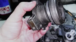 The engine noise DISAPPEARS when you depress the clutch pedal, but it can also happen the OPPOSITE