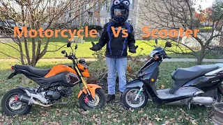 Scooter vs motorcycle. Differences and benefits.