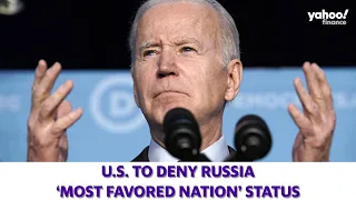 President Biden announces a suspension of normal trade relations with Russia