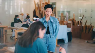 JENNIE and Lyna Khoudri in the Fashion Métiers d'art Ateliers — CHANEL