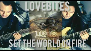 LOVEBITES - "SET THE WORLD ON FIRE - Guitar Playthrough  (all guitars from MIDORI and MYIAKO).