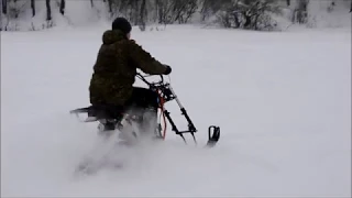 Покатушки на мотоцикле Скаут-3 с зимним комплектом (гусеницей)