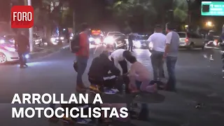 Atropellan a motociclistas en Aquiles Serdán, Azcapotzalco, e intentan darse a la fuga - En Una Hora