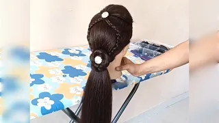 Elegant low ponytail hairstyle