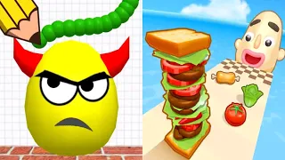 Draw To Smash | Sandwich Runner - Gameplay (Android iOS) Walkthrough  Game Mobile