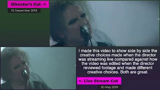 The Cure "Plainsong" Side By Side Comparison Sydney Opera House Livestream & Director's Cut