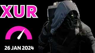 Where is XUR Today Destiny 1 D1 XUR Location and Official Inventory and Loot 26 Jan 2024, 1/26/2024