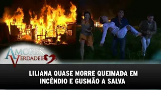Amores Verdadeiros - Kendra manda queimar a casa de Aguiar e Gusmão salva Liliana