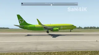 #Swiss001landing,Zibo 737 -18FPM landing [MEGA OVERRUN][Out Of Centerline][Mouse Yoke]