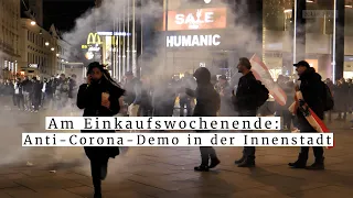 Trotz Verbot: Anti-Corona-Demo in der Wiener Innenstadt am 18.12.2021