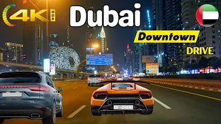 4K Downtown DUBAI Drive | Sheikh Mohammed bin Rashid Blvd via Sheikh Zayed Rd | Skyscraper District