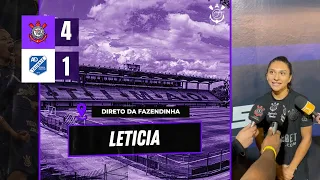 Leticia Santos autora de um golaço fala sobre a goleada do Timão na estreia do Paulistão Feminino