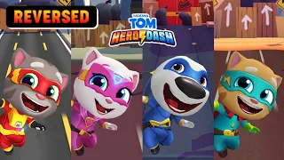 REVERSED! Talking Tom Hero Dash - Talking Tom vs Talking Angela vs Talking Hank vs Talking Ginger