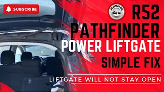 2013 Nissan Pathfinder power lift gate won’t stay open - lift gate recalibration