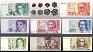 German Mark Banknotes and Coins (Deutsche Mark banknoten und münzen)