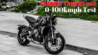 0-100KMPH Speed Test- Triumph Trident 660 || Exhaust Sound ||