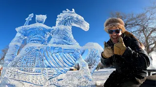 Chainsaw Carving A White Walker FROM ICE!!!!     Many Amazing Sculpture ‘s