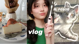 vlog🍮First week of new semester ft. FOSOO NOV Electric Toothbrush