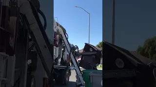 Garbage Truck Breaking Trash Bins 😳 #shorts #viral #tiktok