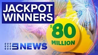 Two Queenslanders share $80m Oz Lotto jackpot | Nine News Australia