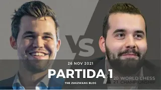 Campeonato del Mundo de Ajedrez 2021 - PARTIDA 1 ("Nepo" vs Magnus Carlsen)