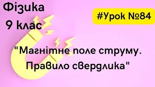 Фізика 9 клас. #Урок №84. "Магнітне поле струму. Правило свердлика"