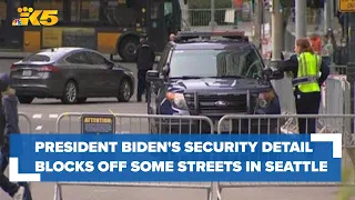 Some streets blocked off in downtown Seattle amid President Biden's stay