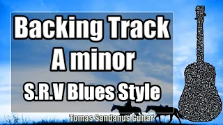 SRV Style Backing Track in A minor - Am - Sad Slow Blues Guitar Jam Backtrack