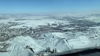 Landing into Snowy Ankara (ESB) 03R / Cockpit view