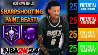 NBA 2K24 BEST SHARPSHOOTING 7'3 CENTER BUILD! "BIG JA" CREATION!