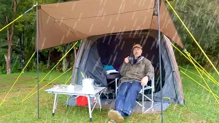 Camping in the Rain.  Zempire Pronto 4 Tent.  Trangia Cooking.