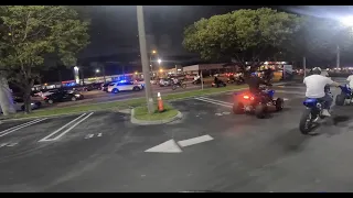 COPS CHASE  DIRT BIKE RIDERS OUT THE GAS STATION | GVO 2023 | SAY YB | NO PANIC |