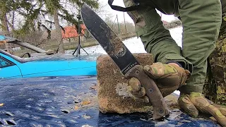 ESEE JUNGLAS II - DESTRUCTION TEST - UNTIL IT BREAKS - ESEE KNIVES JUNGLAS 2 - TIP TEST EXTREME